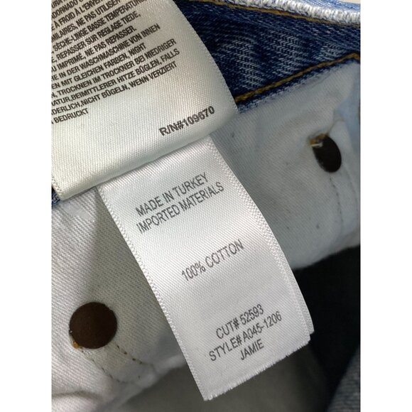 Agolde Jamie Womens Jeans Size 25 Blue Distressed Button Fly Slim Straight - Picture 15 of 16